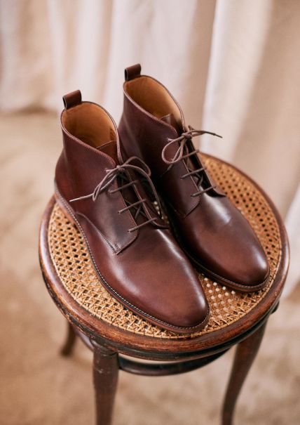 Sézane Shoes Camel Traditional Leather Chukka John Boots Advance Men