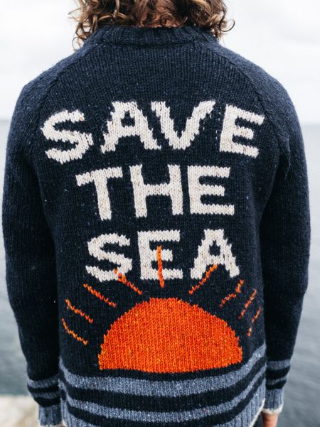 Knitwear Men Navy/Multi Finisterre Save The Sea Jumper
