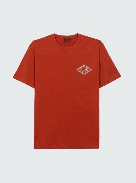 Brick Red Finisterre T-Shirts Men Men's Diamond Logo T-Shirt