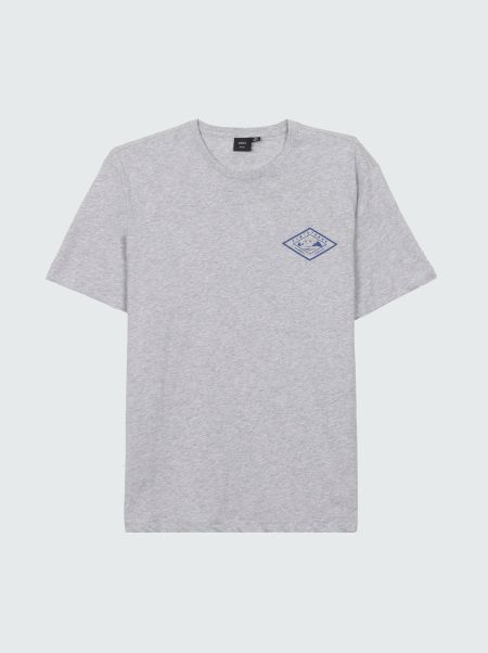 Men Grey Marl Finisterre T-Shirts Men's Diamond Logo T-Shirt