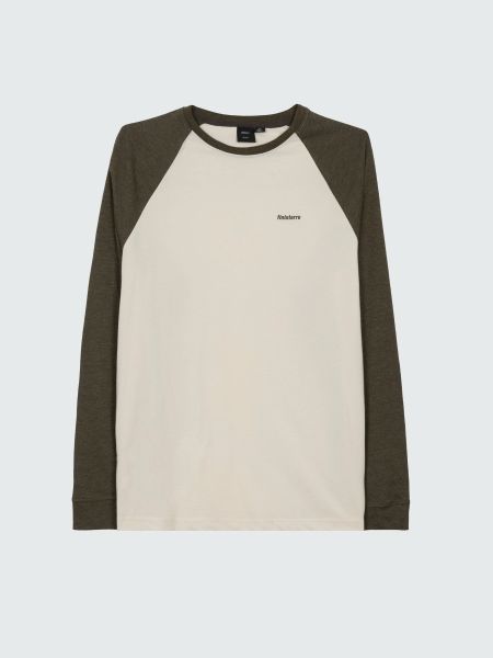 T-Shirts Men Ecru/Olive Finisterre Bailey Long Sleeve T-Shirt