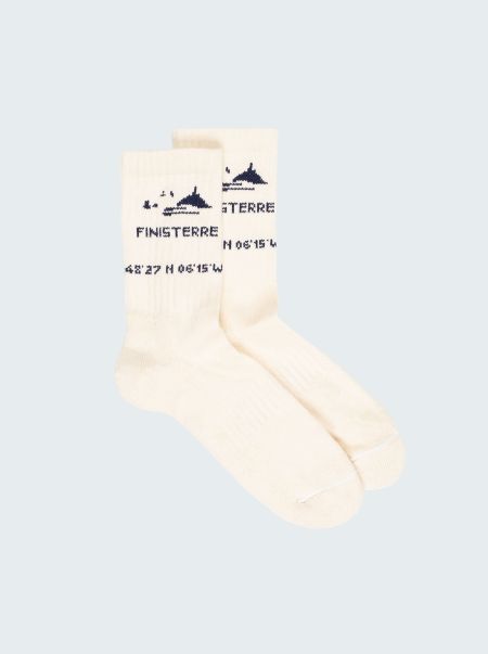 Socks Rossby Sports Sock Finisterre Ecru/Navy Men