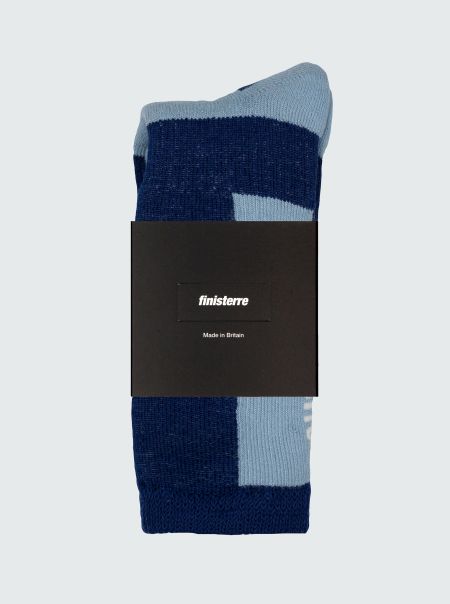 Socks Sky/Blue/Ecru Finisterre Men Dizzard Walking Socks