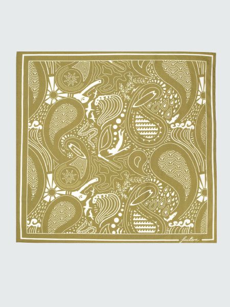 Scarves & Bandanas Finisterre Men Khaki/Ecru Printed Handkerchief