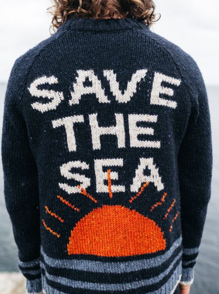 Knitwear Finisterre Navy/Multi Women Save The Sea Jumper