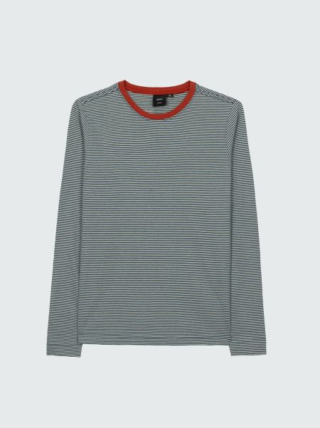 Women's Eldon Long Sleeve T-Shirt Women Kingfisher/Ecru/Brick Red Tops & T-Shirts Finisterre