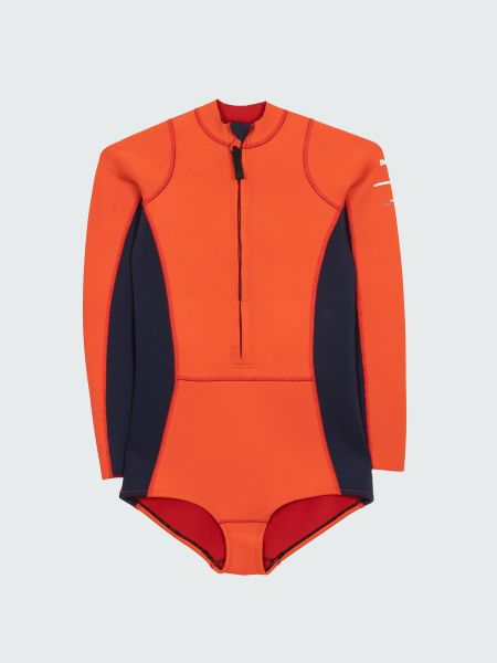 Women's Nieuwland 2E Yulex® Long Sleeve Swimsuit Women Flame / Ink Finisterre Wetsuits