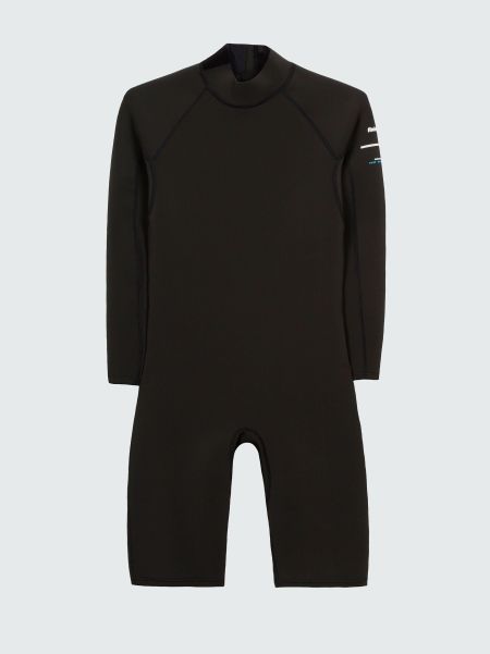 Finisterre Men Black Yulex® Wetsuit Rental Nieuwland 2E Yulex® Long Sleeve Shorty Wetsuit