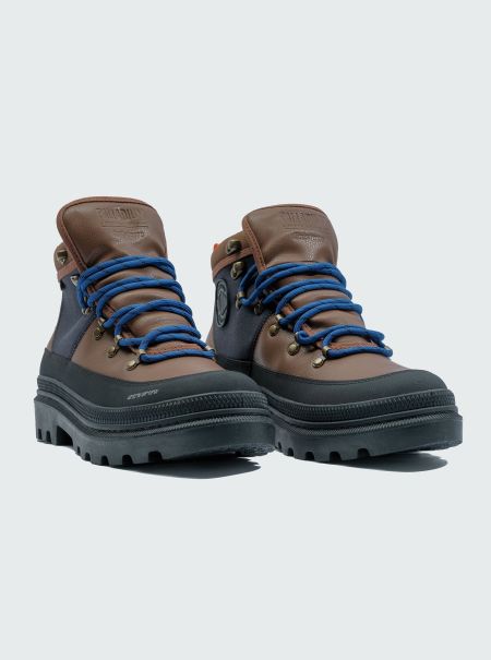 Men Dark Brown/Navy Palladium + Finisterre Pallatrooper Hiker Wp+ Footwear